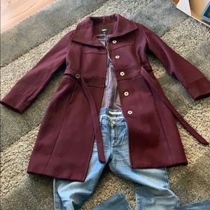 Worn once! Wine colored Wool  PeaCoat!